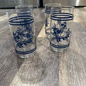 Pfaltzgraff Folk Art Tumbler Glass Set- set of 4
